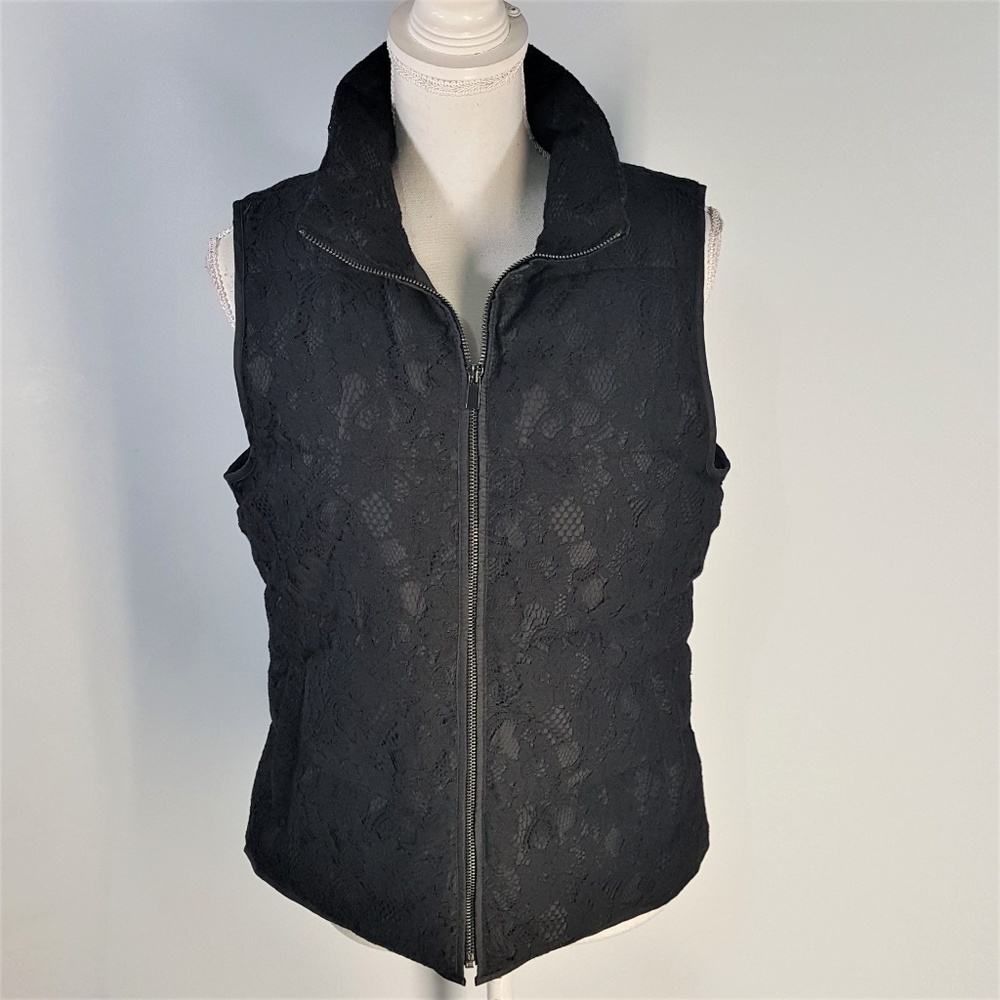 Banana Republic NEW Lacy Quilted Puffer Vest Black